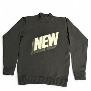 Soulland “New” printed black mock neck sweater